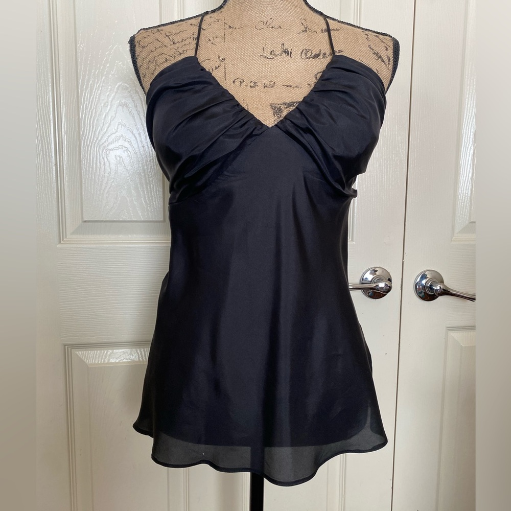 Sheer black halter top